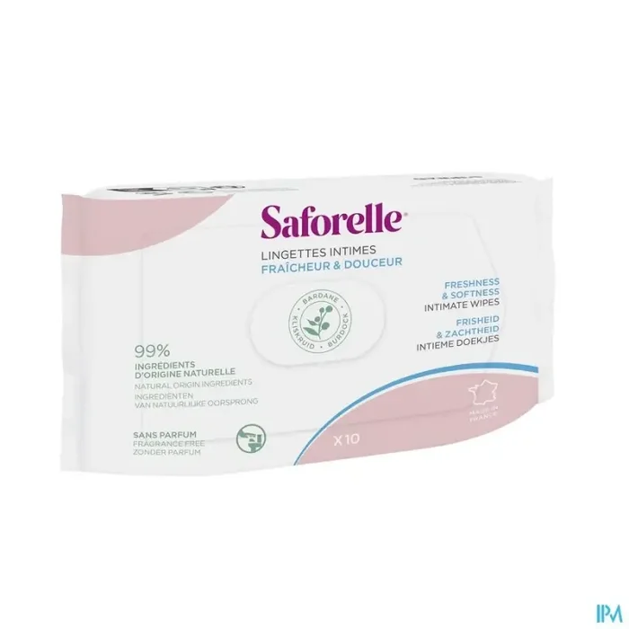 Saforelle lingettes flushable pocket 10