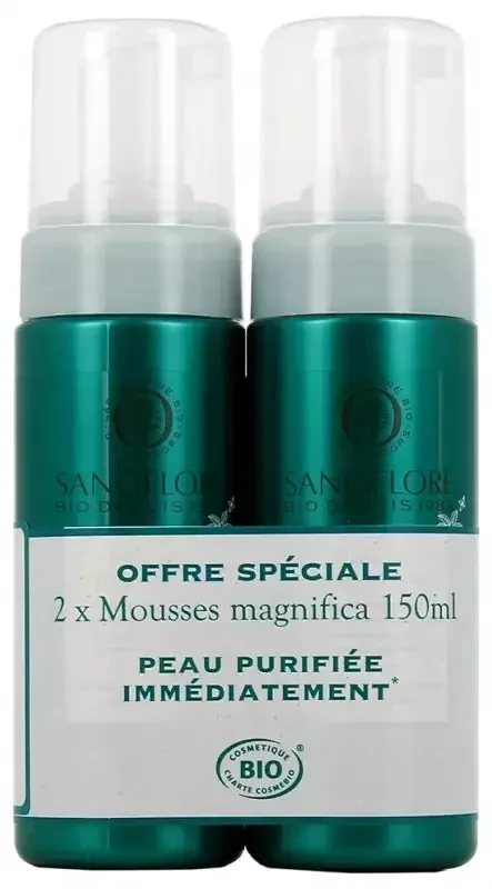 Sanoflore Magnifica Mousse Nettoyante Purifiante Bio Lot 2 x 150 ml