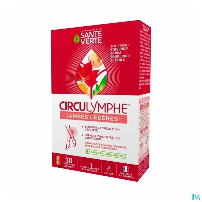 Sante verte circulymphe jambes legeres comprimé 30
