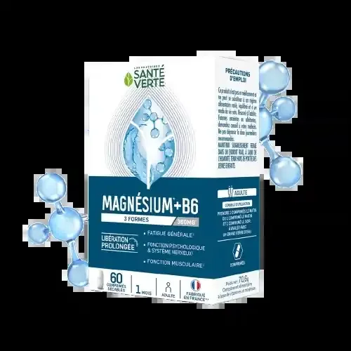 SANTÉ VERTE MAGNÉSIUM + B6 – 60 Comprimés