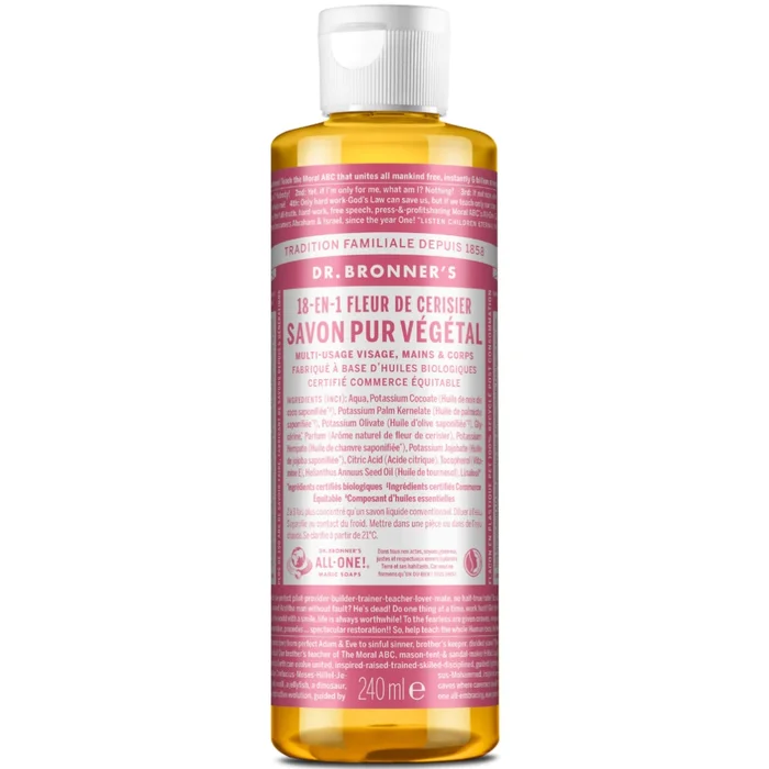 Savon liquide Fleur de cerisier – Un savon de Castille liquide naturel 18-en-1