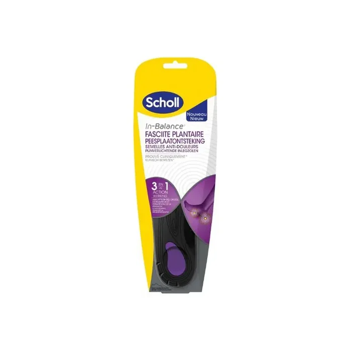 Scholl In Balance Fasciite Plantaire semelles anti-douleurs 3 en 1 T2
