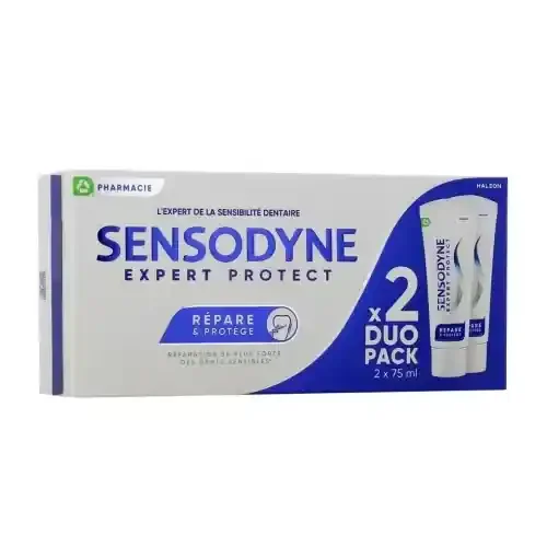 SENSODYNE Dentifrice Répare et Protège Menthe Fraîche 2 x 75 ml