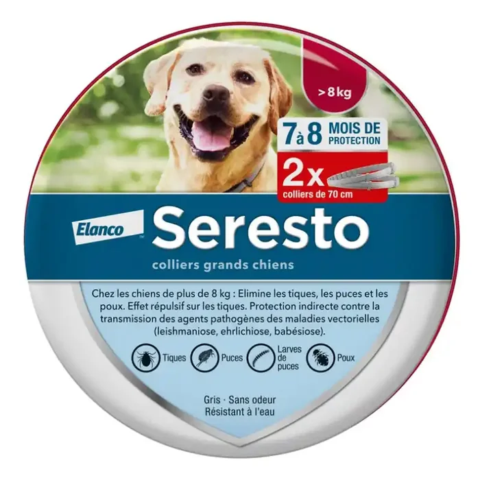 SERESTO COLLIER CHIENS 2 COLLIERS DE 70CM ELANCO