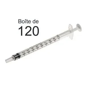 Seringue graduée 3 pièces 1ml sans aiguille – Boîte de 120