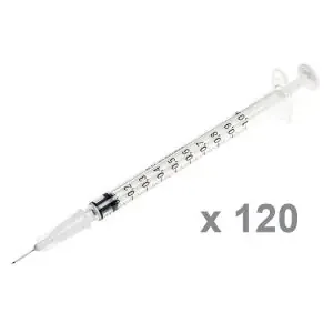 Seringues graduées 3 pièces 1ml avec aiguille – Boîte de 120