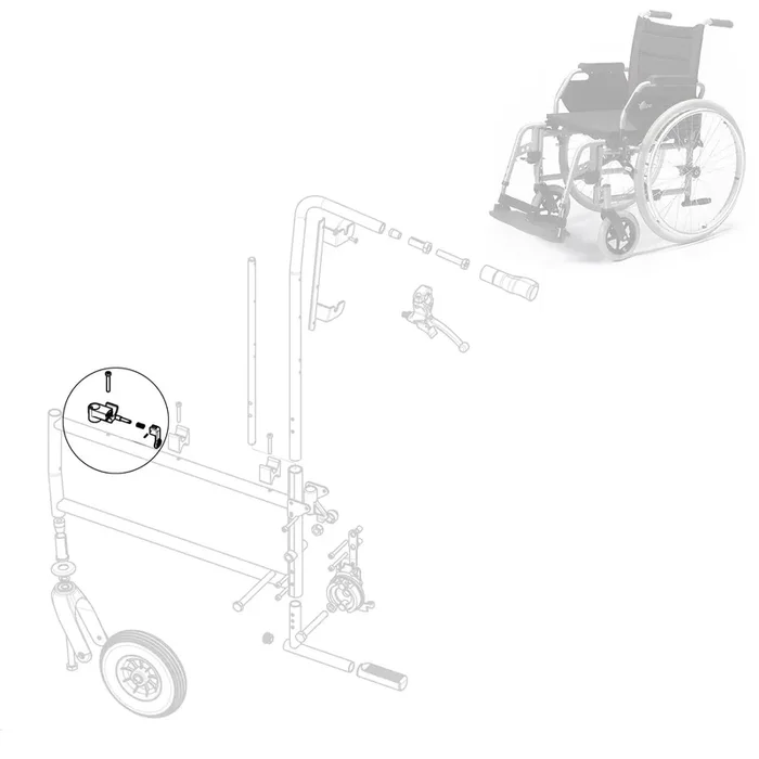 Serrure accoudoir – avant Gauche – Fauteuil roulant Eclips