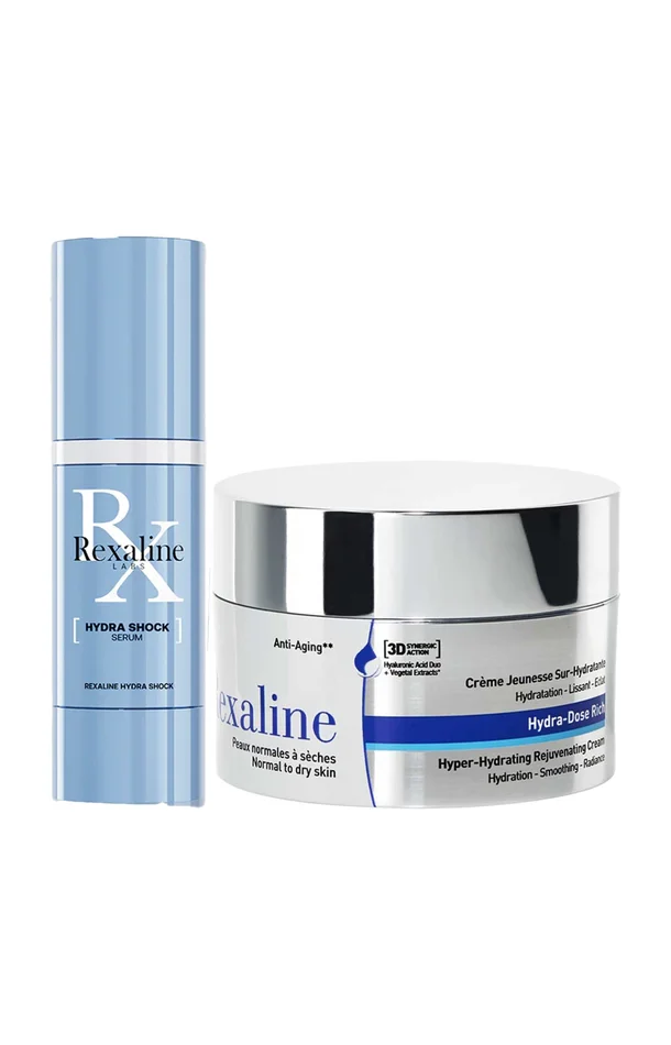 Sérum anti-âge & crème hydratante intense – Acide hyaluronique – Peaux normales à sèches