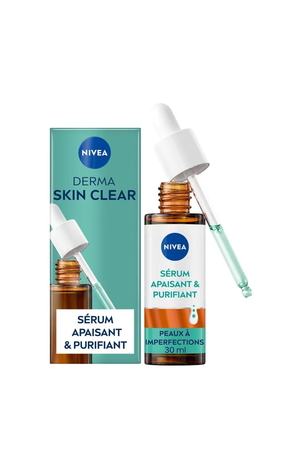 Sérum purifiant – Derma Skin Clear – Niacinamide & acide hyaluronique – Peaux à imperfections – 30 ml
