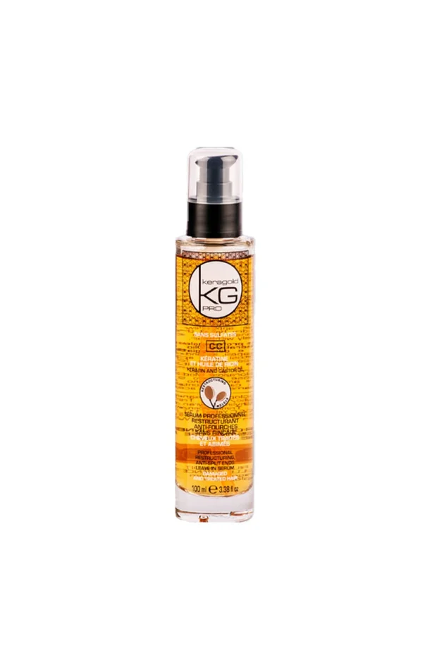 Sérum restructurant – Kératine & huile de ricin – Cheveux traités & abîmés- 100 ml