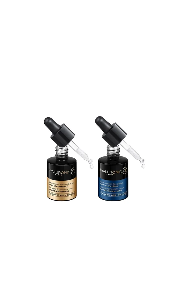 Sérums anti-âge global jour & nuit – Vitamine C & pro-rétinol – Visage – 2 x 30 ml