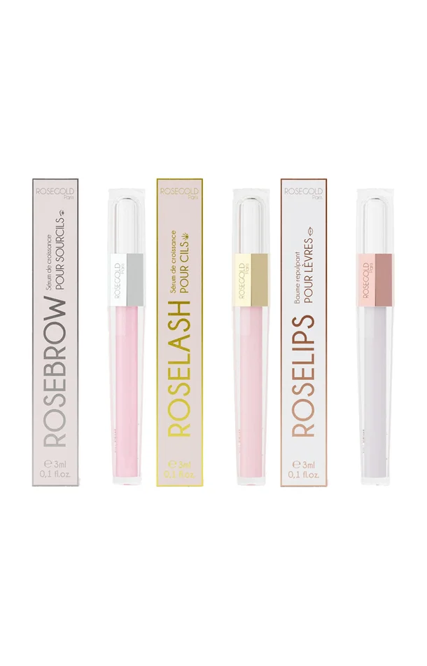 Sérums de croissance & volume sourcils, cils & lèvres – Rosepack – 3 x 3 ml