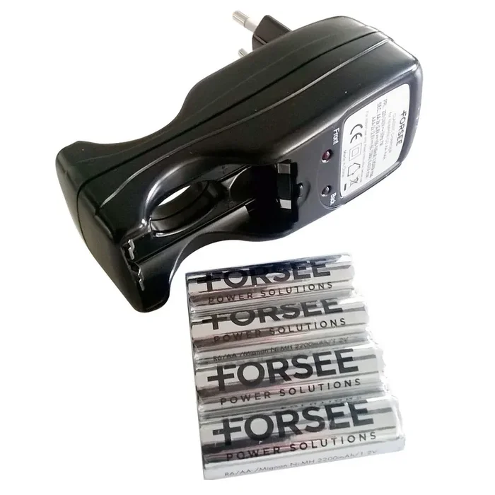 Set chargeur accus FORSEE avec 4 piles rechargeables pour électro stimulateur