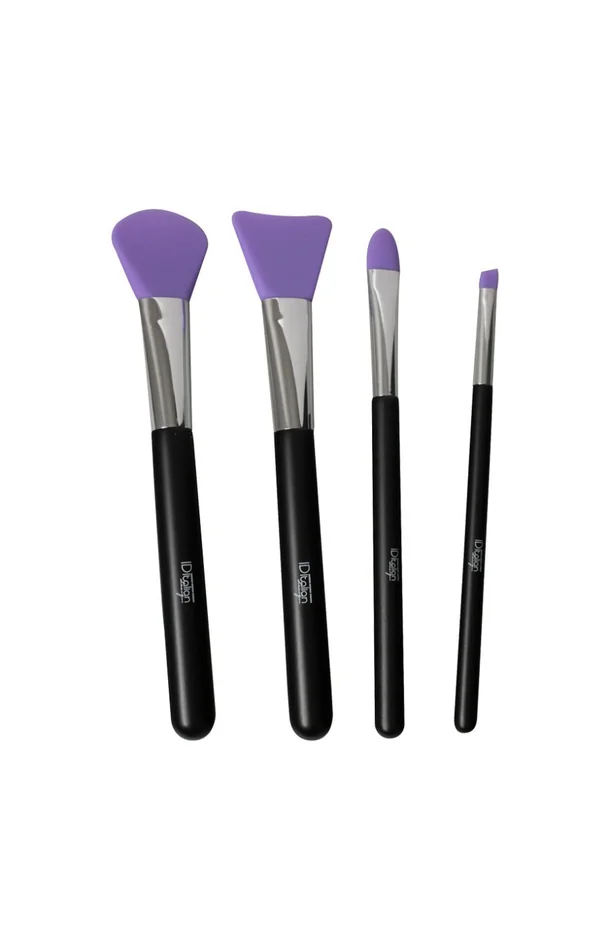 Set de 4 pinceaux en silicone – Visage, teint, yeux & lèvres