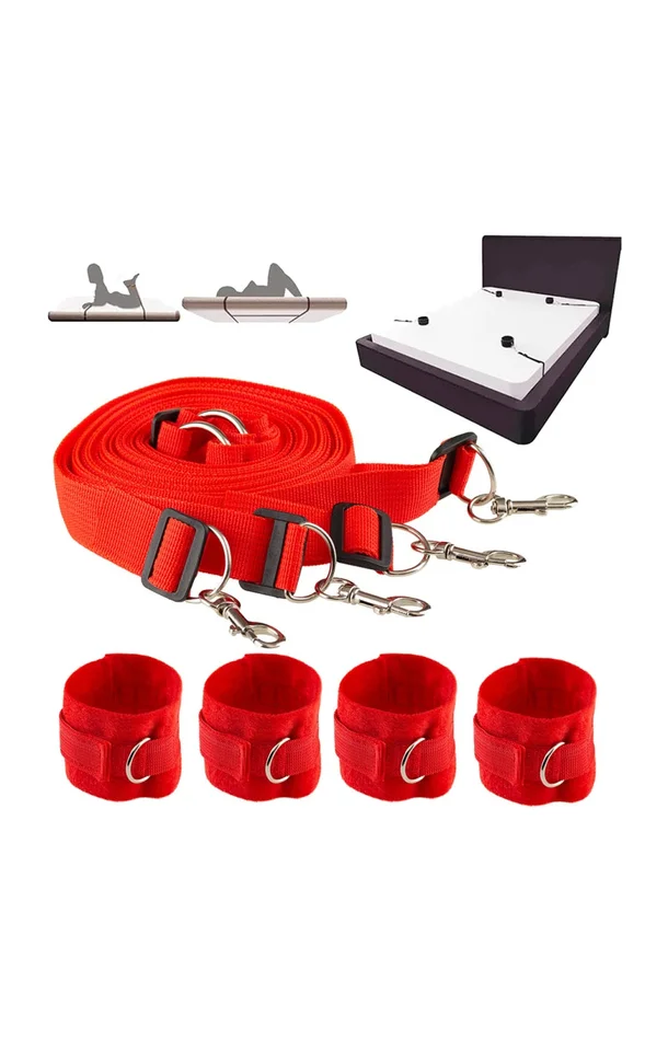 Set SM – Attaches lit & menottes – Rouge