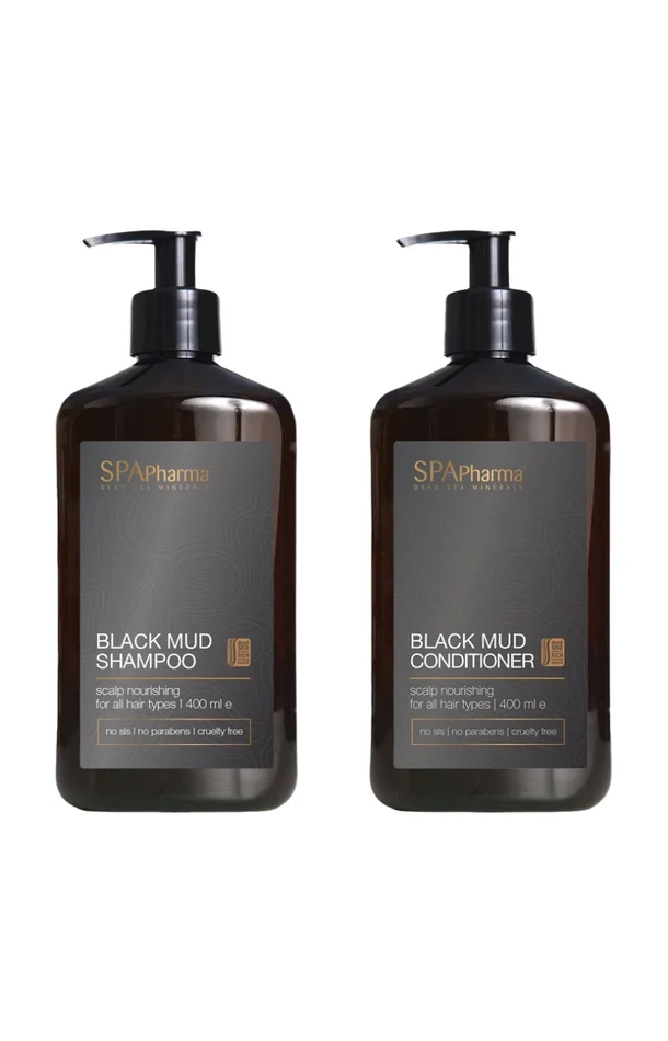 Shampoing & après-shampoing – Boue noire – 2 x 400 ml