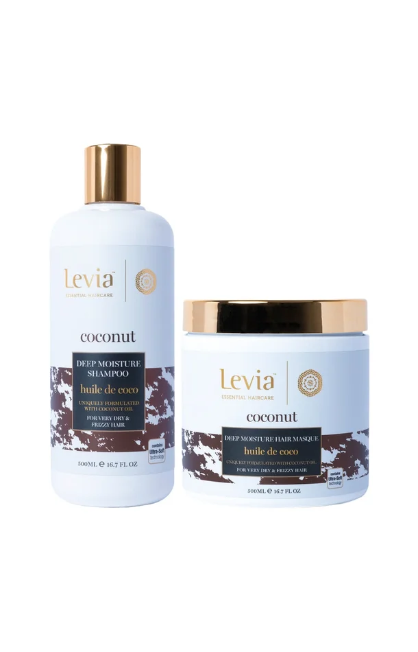 Shampoing & masque hydratation intense – Huile de coco – Cheveux très secs & crépus – 2 x 500 ml