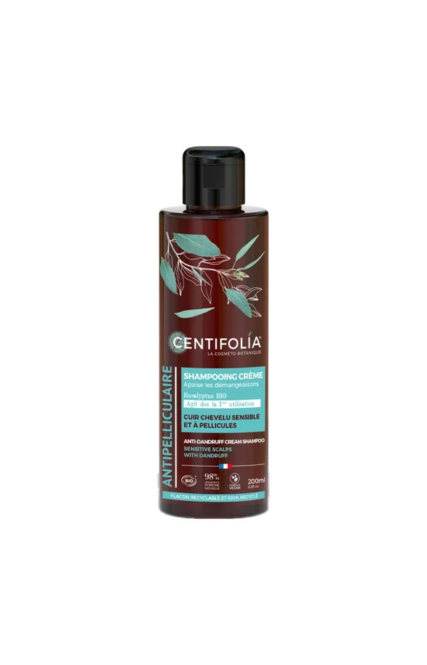Shampoing crème antipelliculaire bio – Eucalyptus – Cuir chevelu sensible