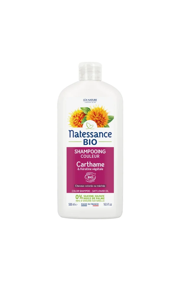 Shampoing protecteur de couleur bio – Carthame – Cheveux colorés – 500 ml
