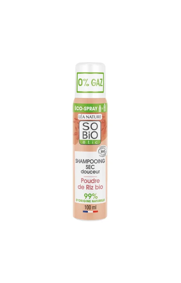 Shampoing sec bio – Poudre de riz bio – Tous types de cheveux – 100 ml
