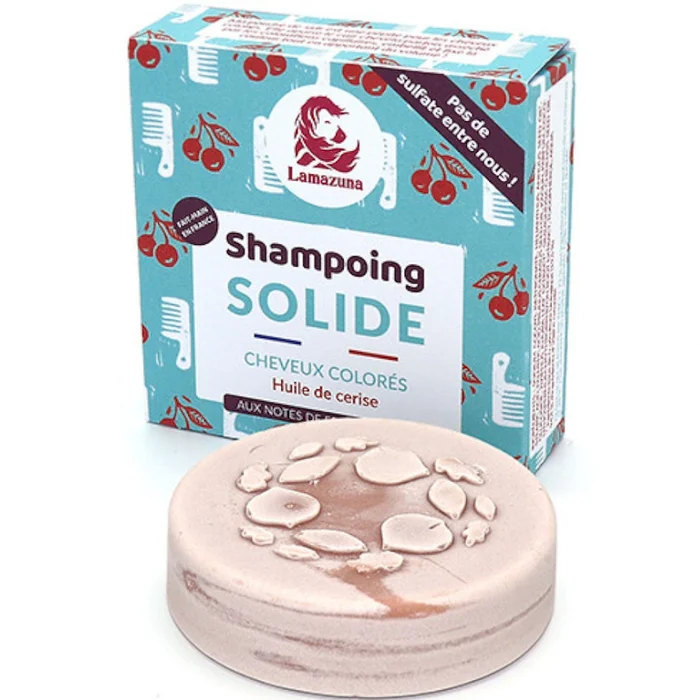 Shampooing Solide – Cheveux Color&eacute;s – Huile de Cerise 70g