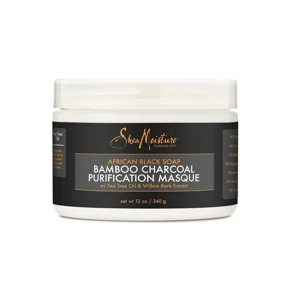 SHEA MOISTURE AFRICAN BLACK SOAP BAMBOO CHARCOAL ≡ Masque purifiant