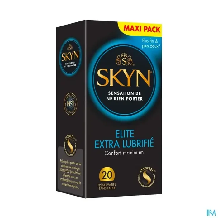 Skyn elite extra lubrifie preservatif 20