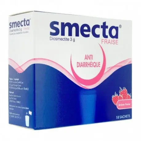 Smecta Diosmectite 3g – Anti-diarrhéique – Fraise – 18 sachets