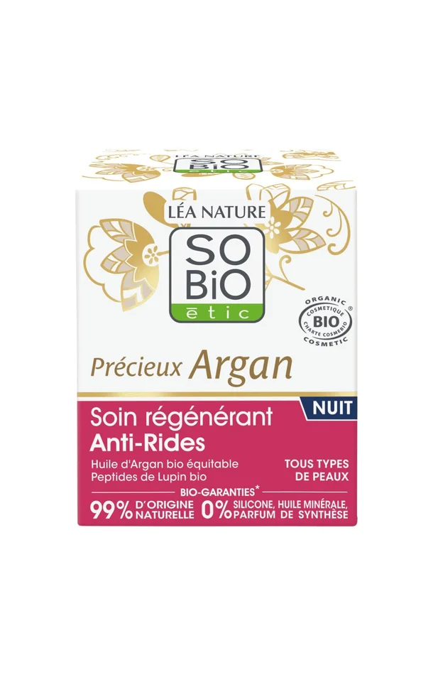 Soin de nuit régénérant anti-rides bio – Précieux Argan – Visage