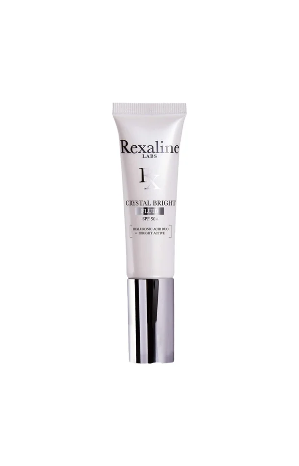 Soin matifiant & éclaircissant SPF 50 – Acide hyaluronique – Crystal bright fluid – Visage – 30 ml
