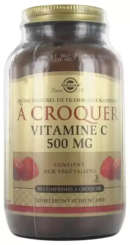 Solgar Vitamine c 500 mg Comprimés à Croquer Goût Framboise/Cranberry
