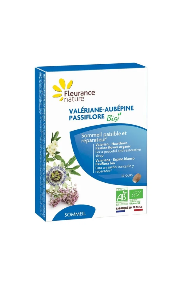 Sommeil réparateur bio – Valériane, aubépine & passiflore – 1 mois