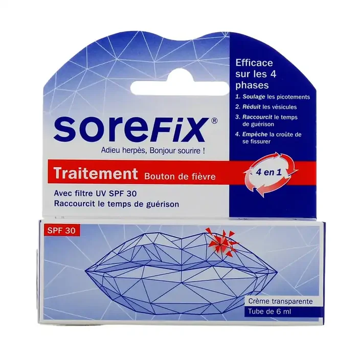 Sorefix gel labial SPF 30 – Traitement Bouton de fièvre – 6 ML