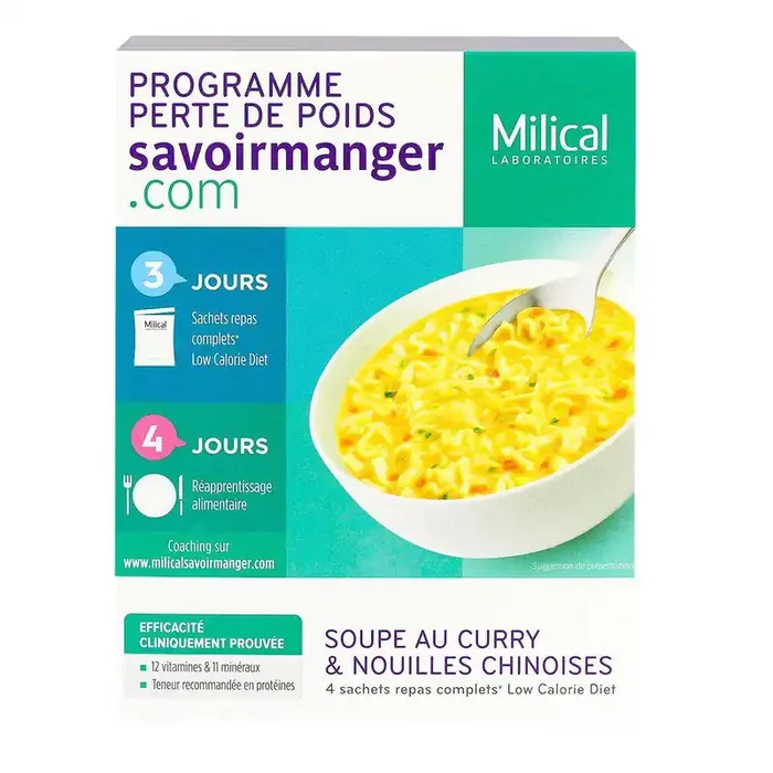 Soupes programme perte de poids curry & nouilles chinoises x4