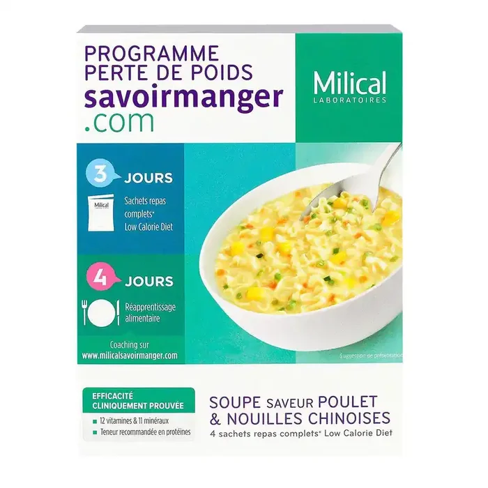 Soupes programme perte de poids saveur poulet & nouilles chinoises x4