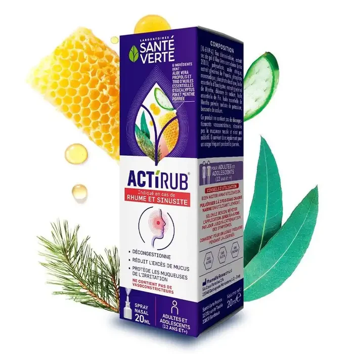 Spray Nasal 20ml ActiRub En cas de rhume et sinusite sante-verte