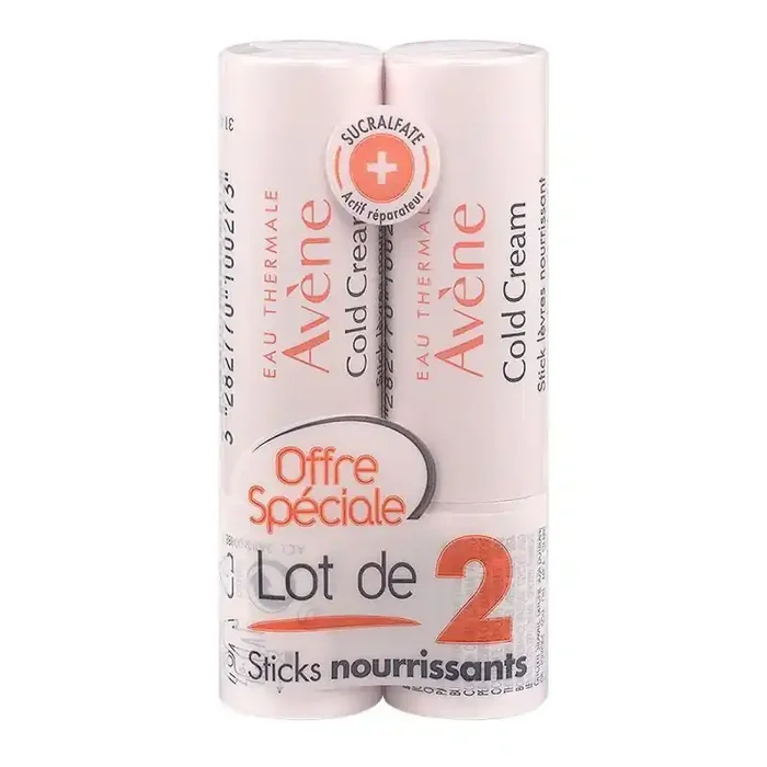 Stick lèvres cold cream Avene lot de 2