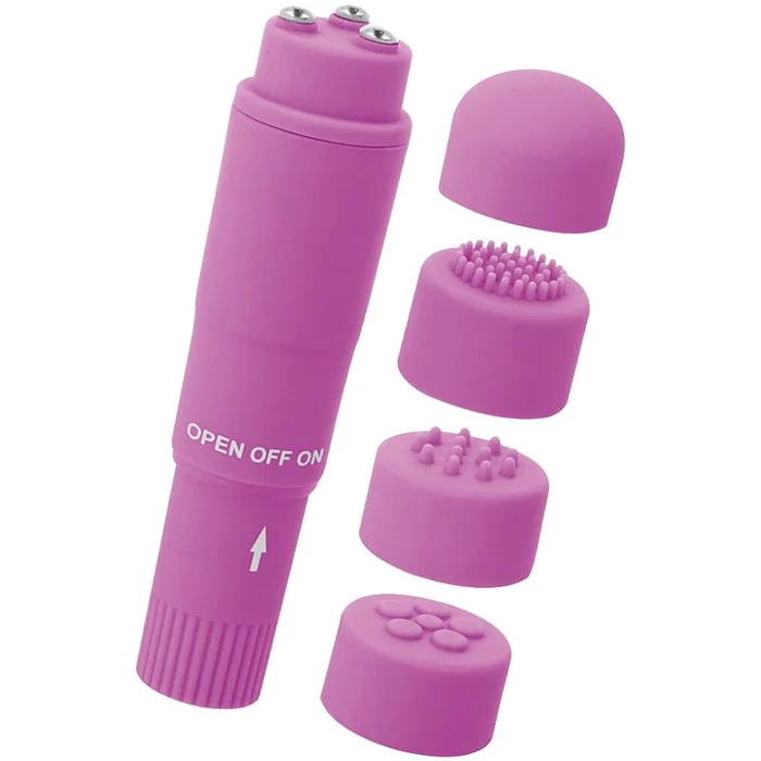 Stimulateur de clitoris avec 4 embouts – Glossy – Rose