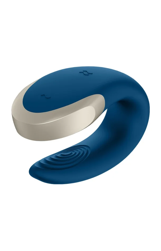Stimulateur vibromasseur de couple connecté – Double Fun – 10 modes – Bleu