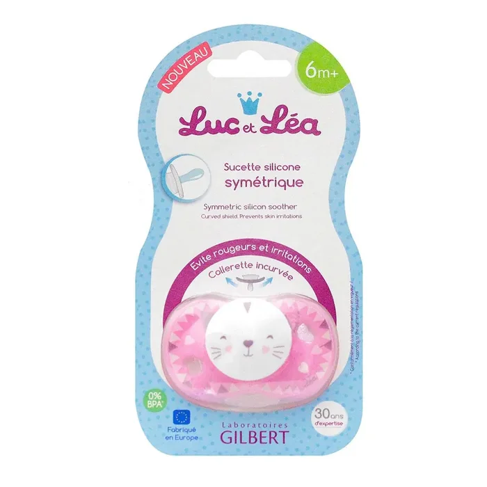 Sucette « chat rose & violet » 6 mois+