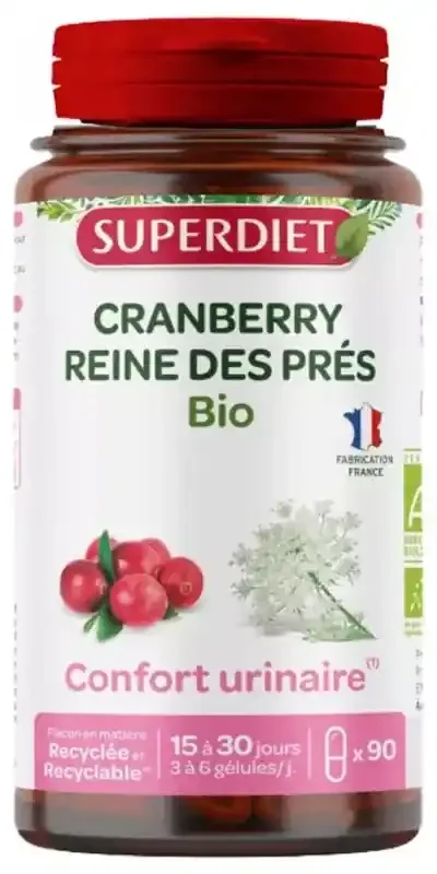 Superdiet Cranberry – Reine Des Prés Bio – 90 Gélules
