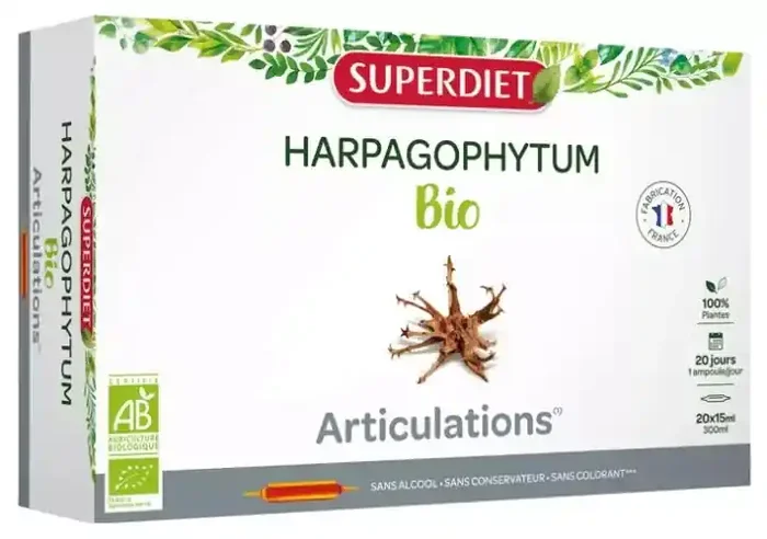 Superdiet Harpagophytum Bio – 20 Ampoules de 15 ml
