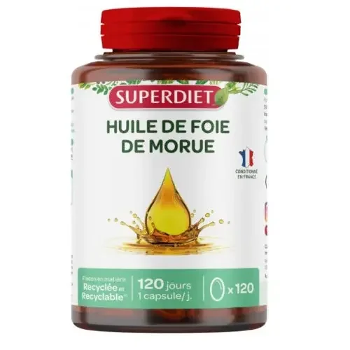SUPERDIET HUILE DE FOIE DE MORUE – 120 Capsules