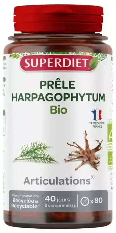 Superdiet Prèle – Harpagophytum Bio – 80 Comprimés