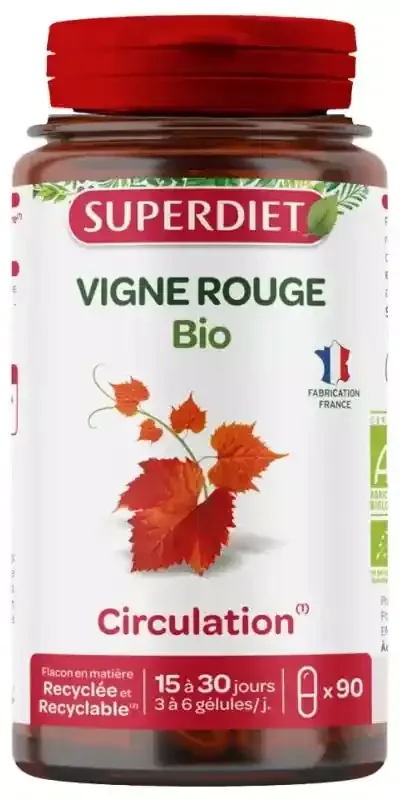 Superdiet Vigne Rouge Circulation Bio 90 Gélules