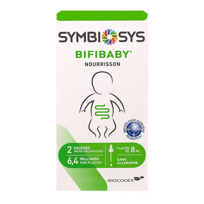 Symbiosys Bifibaby Nourrisson – 2 souches – Restaure et améliore la flore bactérienne – Flacon 8ml avec pipette
