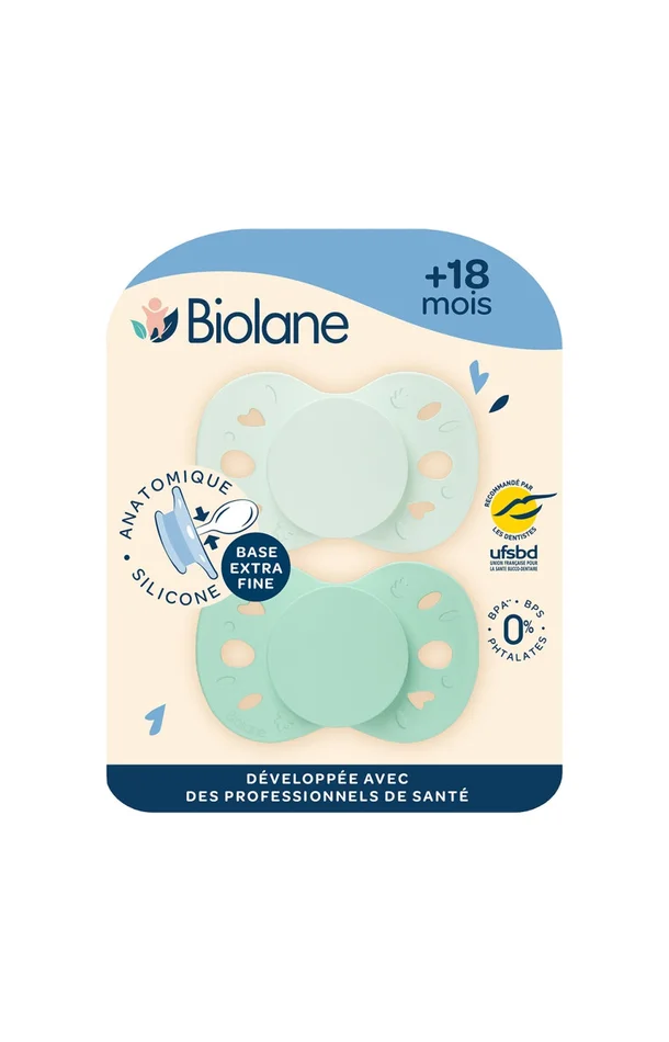Tétines anatomiques – Essentielle – 18 mois et plus – Vert clair & foncé