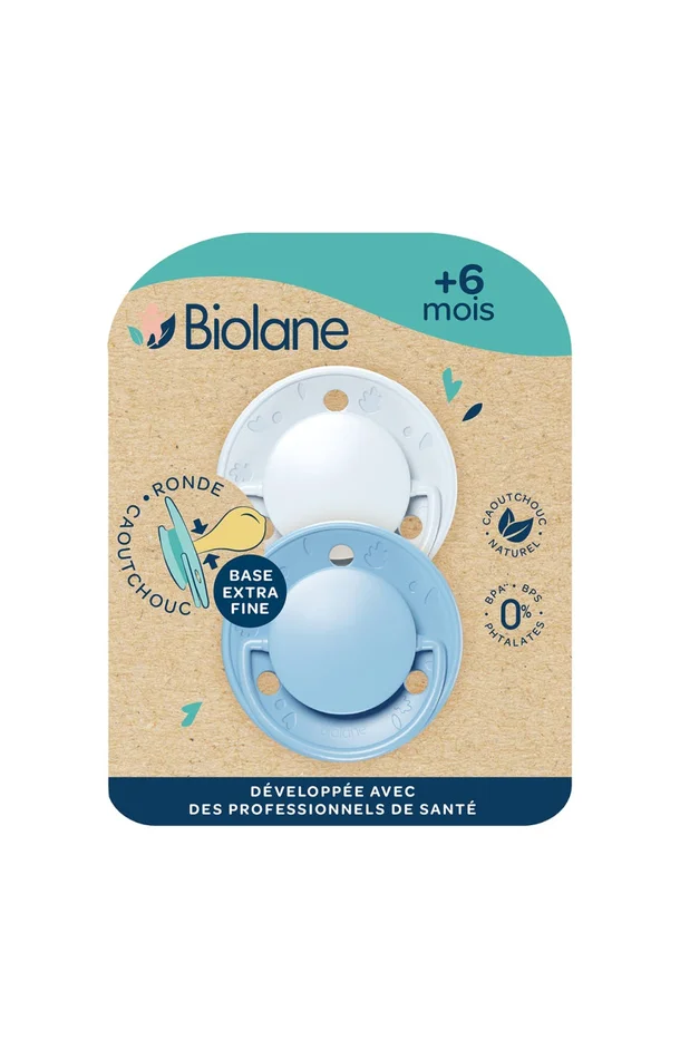 Tétines rondes – Originale – 6 mois & plus – Bleu clair et foncé