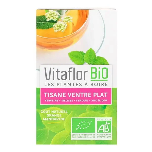 Tisane ventre plat bio goût naturel orange mandarine 18 sachets