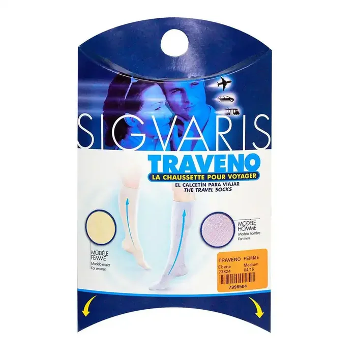 Traveno chaussettes voyage femme taille M couleur ébène